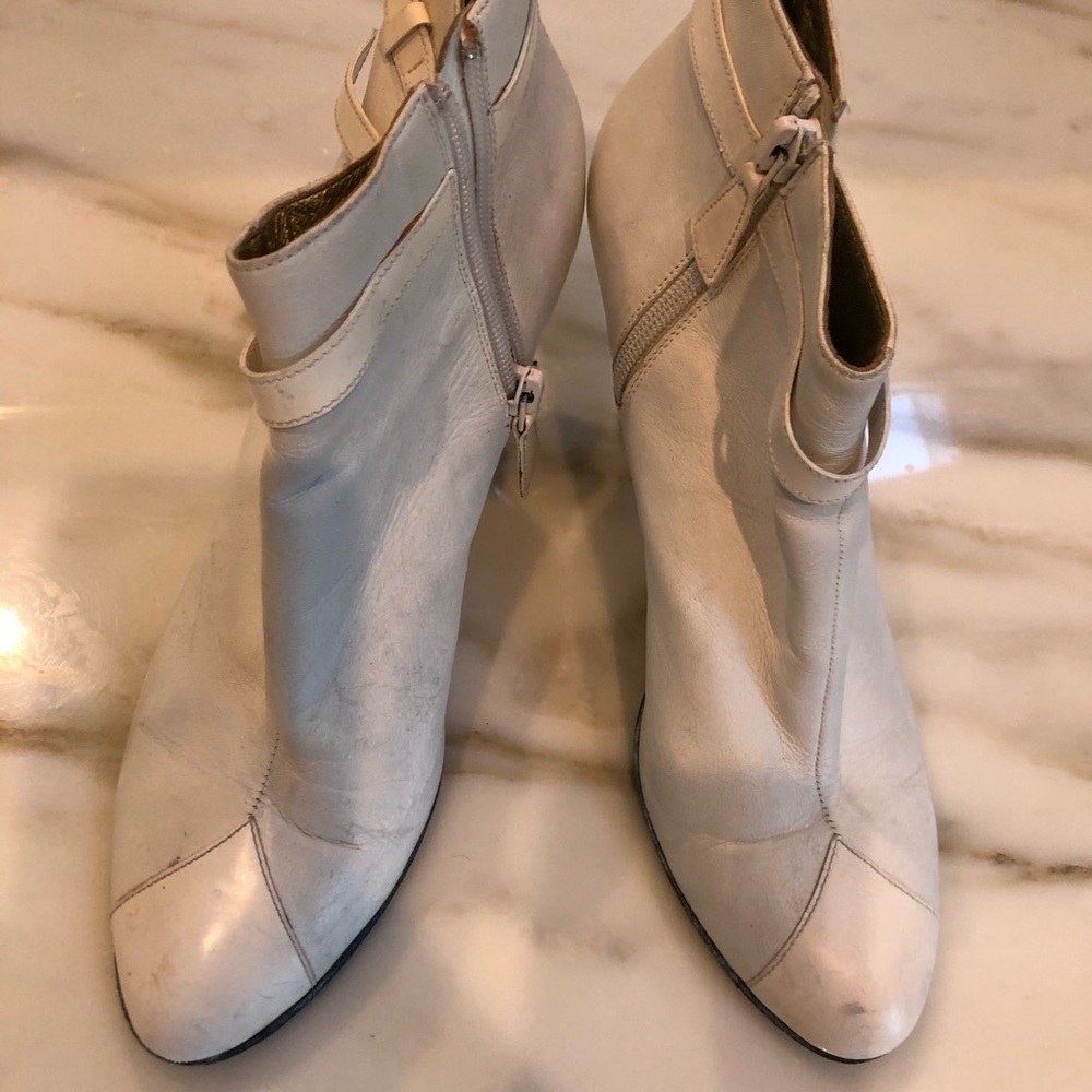 White Chanel boots shoes size 39.5